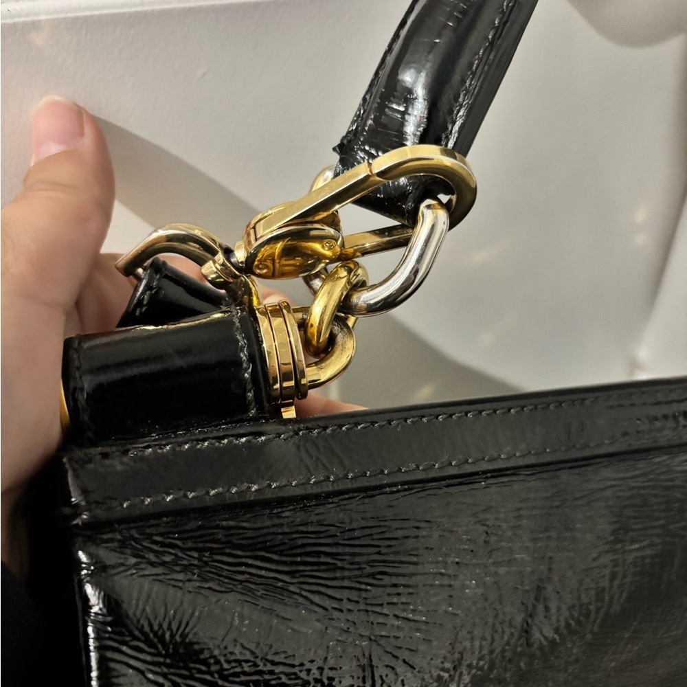 Dolce & Gabbana Black Patent Leather Top Handle Bag - Picture 8 of 16